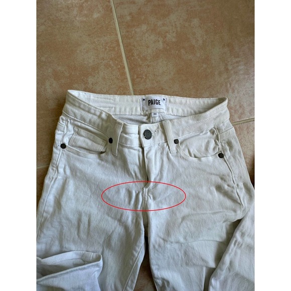 Paige white Skyline Ankle‎ Peg Jeans Women Size 24 - Picture 5 of 6